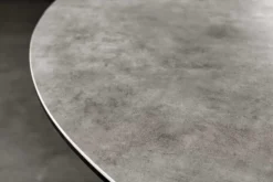 Runder Esstisch ALPINE 120cm anthrazit Keramik schwarzes Metallgestell