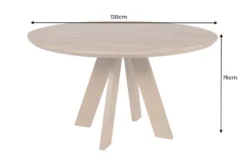 Runder Esstisch ART WOOD 120cm braun massiv Mangoholz