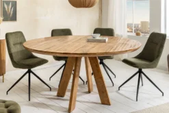Runder Esstisch ART WOOD 120cm braun massiv Mangoholz