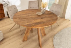 Runder Esstisch ART WOOD 100cm braun massiv Mangoholz