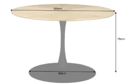Runder Esstisch ATELIER 120cm natur Eiche schwarz Metall Säulenfuß