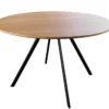 Runder Esstisch ATELIER 120cm natur Eiche schwarz Metall