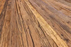 Runder Esstisch BARRACUDA 120cm braun Teak Massivholz Glasplatte silber Edelstahl verchromt