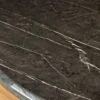 Runder Esstisch ELEGANCIA 130cm schwarz Marmor chrom Stahl mit Säulenfuß