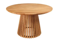 Runder Esstisch EMPIRE TEAK 140cm braun Teakholz Indoor Outdoor wetterfest