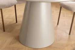 Runder Esstisch EN VOGUE 120cm matt grau Beton-Design mit Säulenfuß