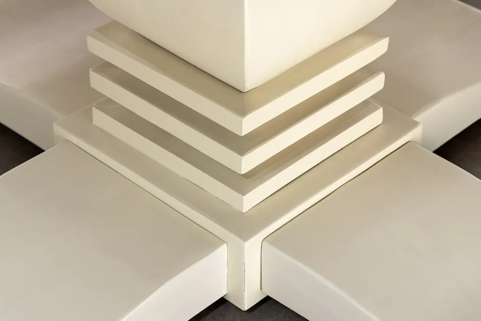 Runder Esstisch HAMPTONS 140cm hellbraun creme recycelte Pinie Massivholz
