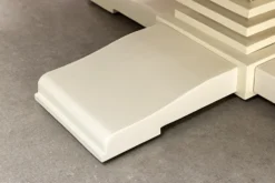 Runder Esstisch HAMPTONS 120cm hellbraun creme recycelte Pinie Massivholz
