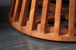 Runder Esstisch MAISON JADE 140cm natur Akazie Massivholz Säulenfuß