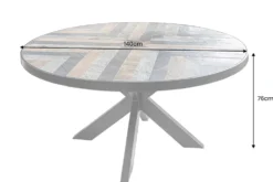 Runder Esstisch MOUNTAIN SOUL 140cm schwarz grau Naturstein Eisen Sterngestell