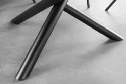Runder Esstisch SPIN 150cm weiß mit 360° drehbarer Servierplatte Marmor Keramik schwarz