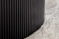Runder Esstisch UNIQUE 120cm schwarz Keramik mit Säulenfuß