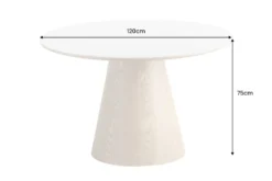Runder Esstisch UNIQUE 120cm weiß natur Eichenholz Keramik Marmor Säulenfuß