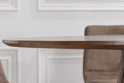 Runder Esstisch VALHALLA WOOD 120cm smoked Eichenholz Säulenfuß