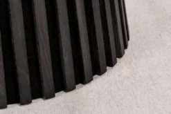 Runder Esstisch VALHALLA WOOD 140cm schwarz Eichenholz Säulenfuß