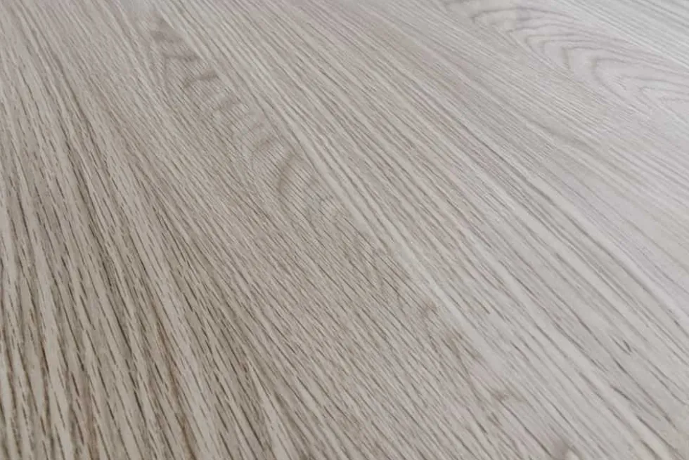 Runder Esstisch VALHALLA WOOD 140cm grau Eichenholz Säulenfuß