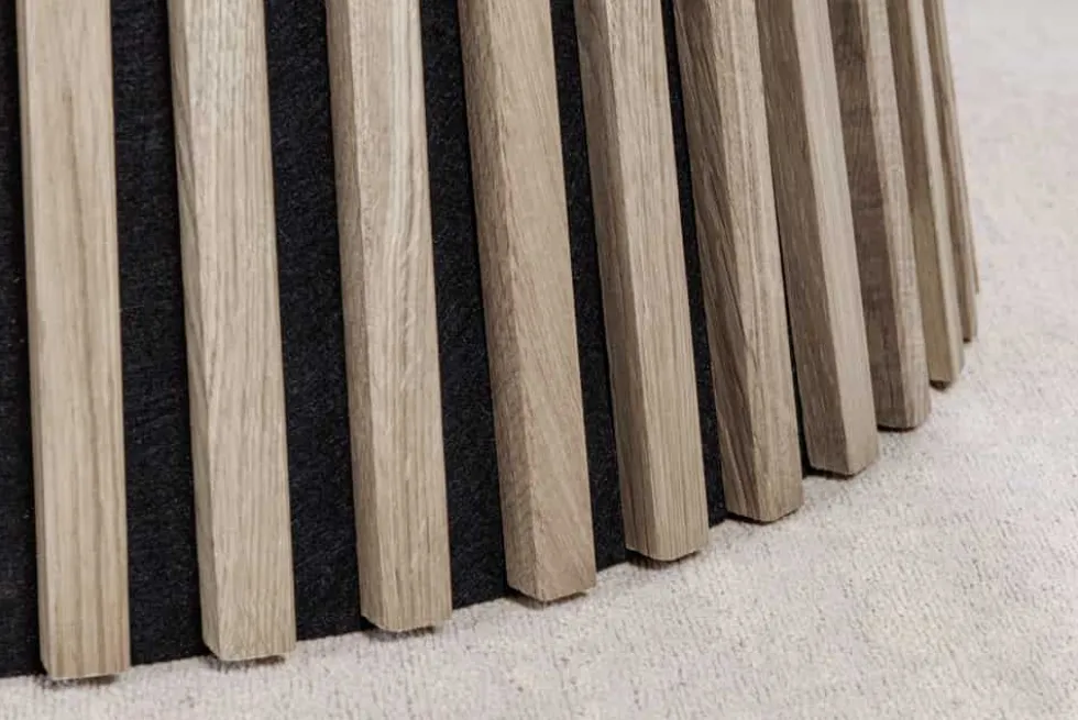 Runder Esstisch VALHALLA WOOD 140cm grau Eichenholz Säulenfuß