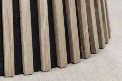 Runder Esstisch VALHALLA WOOD 120cm grau Eichenholz Säulenfuß