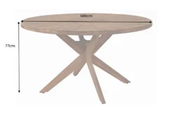 Runder Gartentisch KOPENHAGEN 140cm braun Akazienholz honey finish wetterfest