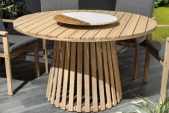 Runder Gartentisch KOPENHAGEN 120cm natur Akazie Massivholz In- und Outdoor wetterfest