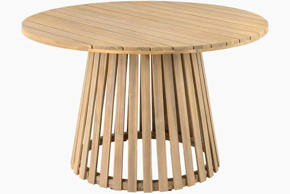 Runder Gartentisch KOPENHAGEN 120cm natur Akazie Massivholz In- und Outdoor wetterfest