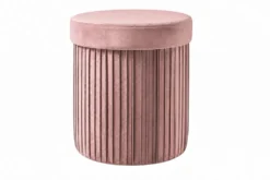 Runder Hocker ÉLAN 40cm rosa Samt faltbar mit Stauraum