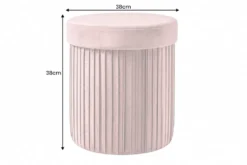 Runder Hocker ÉLAN 40cm rosa Samt faltbar mit Stauraum