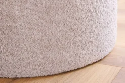 Runder Hocker MODERN BAROCK 50cm champagner Bouclé mit Stauraum