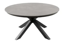 Runder In- und Outdoor Esstisch GALAXY 120cm graphit Keramik anthrazit Aluminium Gartentisch