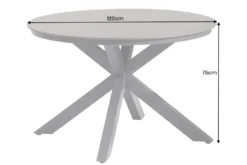 Runder In- und Outdoor Esstisch GALAXY 120cm graphit Keramik anthrazit Aluminium Gartentisch