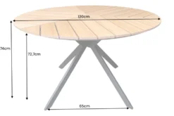 Runder In- und Outdoor Gartentisch DESIGNO 120cm natur Holz-Design anthrazit Metall