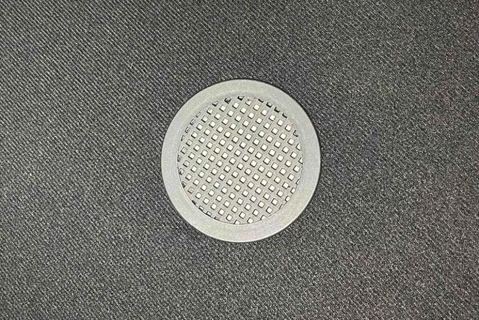 Runder Polsterhocker VOGUE 40cm champagner grau Samt mit Stauraum