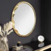 Runder Wandspiegel ABSTRACT 55cm gold Metall handmade