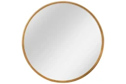 Runder Wandspiegel PORTRAIT 60cm gold Eisen handmade
