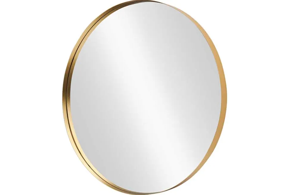Runder Wandspiegel PORTRAIT 75cm gold mit Metallrahmen