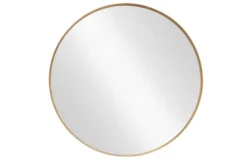 Runder Wandspiegel PORTRAIT 75cm gold mit Metallrahmen