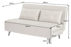 Schlafsessel SMART MULTIFUNCTION 140cm champagner Vogue Seiden Samtstoff