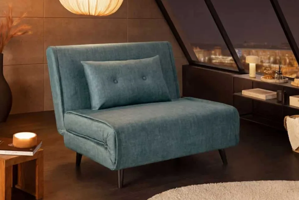 Schlafsessel SMART MULTIFUNCTION 100cm petrol Vogue Seiden Samtstoff