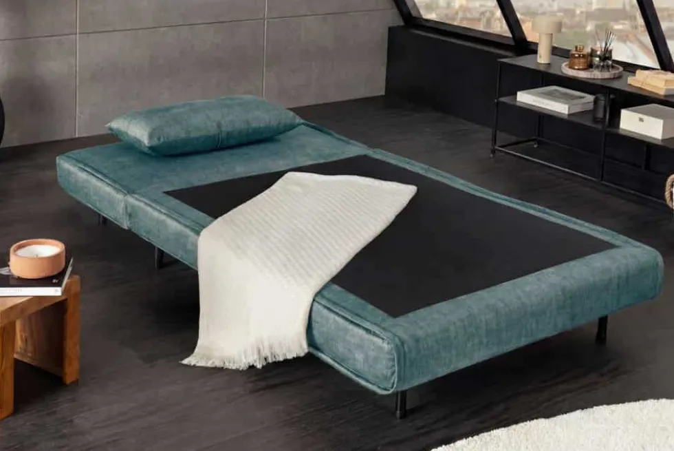 Schlafsessel SMART MULTIFUNCTION 100cm petrol Vogue Seiden Samtstoff