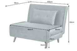 Schlafsessel SMART MULTIFUNCTION 100cm petrol Vogue Seiden Samtstoff