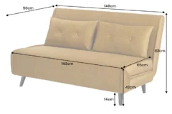 Schlafsessel SMART MULTIFUNCTION 140cm senfgelb Vogue Seiden Samtstoff