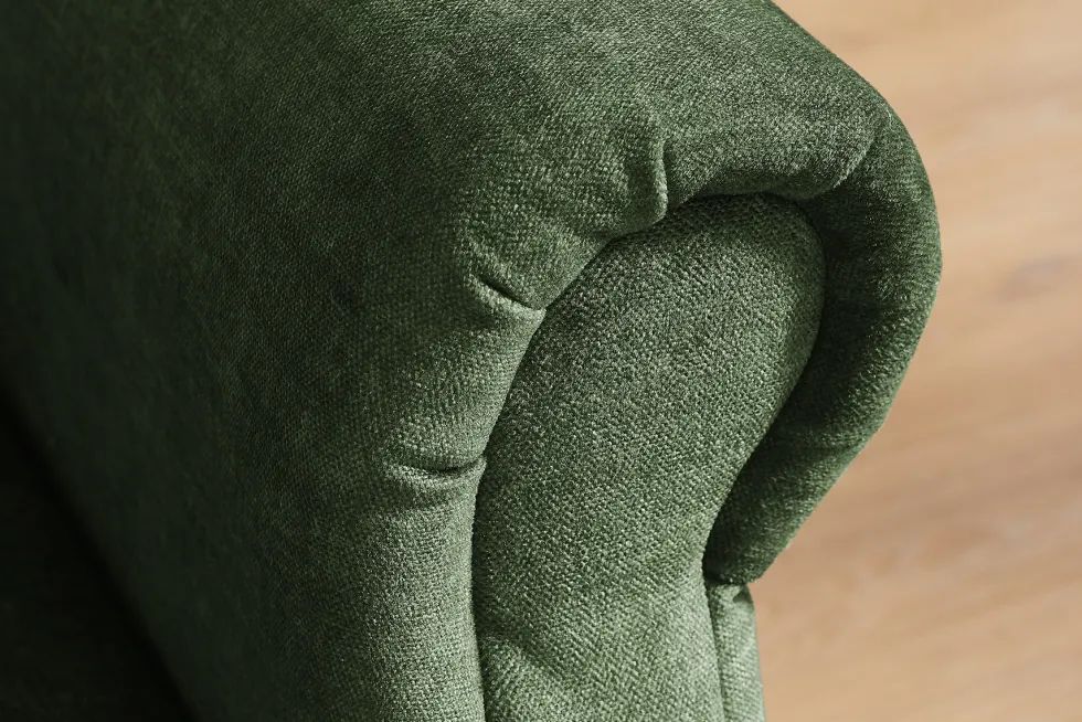 Schlafsofa MAISON BELLE AFFAIRE 220cm moosgrün Vogue Seiden Samtstoff 3-Sitzer