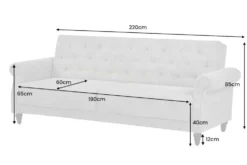 Schlafsofa MAISON BELLE AFFAIRE 220cm moosgrün Vogue Seiden Samtstoff 3-Sitzer
