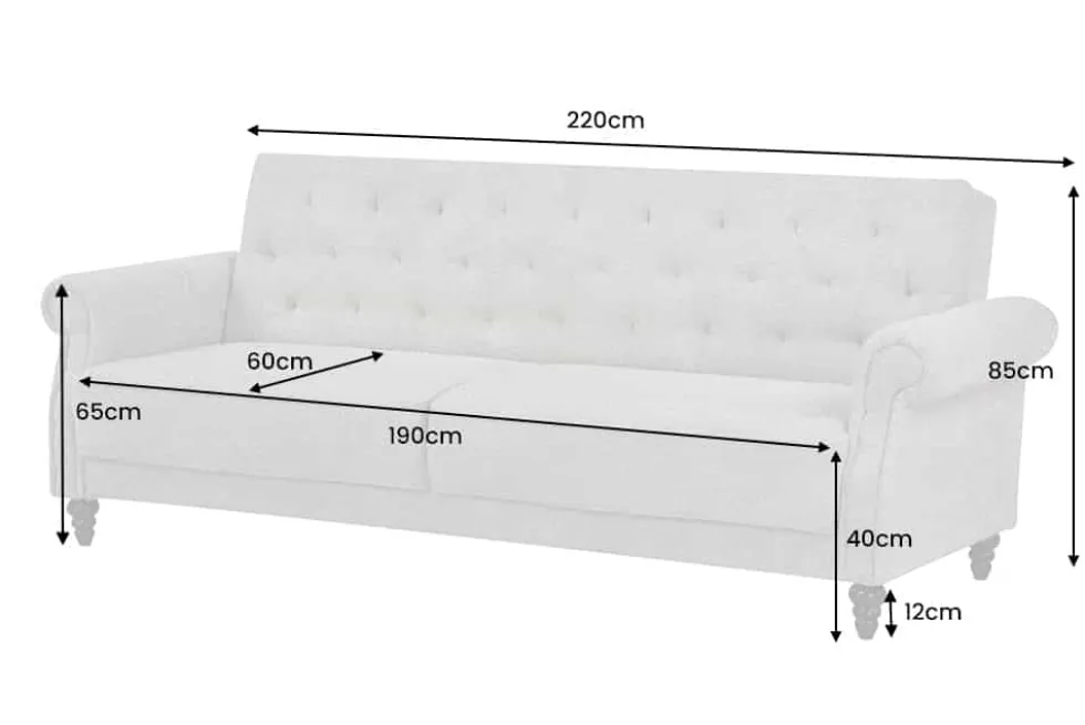 Schlafsofa MAISON BELLE AFFAIRE 220cm moosgrün Vogue Seiden Samtstoff 3-Sitzer