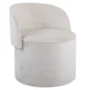 Sessel LUNA 65cm beige Bouclé Polsterhocker mit klappbarer Rückenlehne und Stauraum