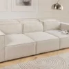 3-Sitzer Sofa BOSSA NOVA 260cm beige ocean Strukturstoff Couch inkl. Kissen