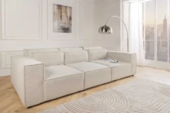 3-Sitzer Sofa BOSSA NOVA 260cm beige ocean Strukturstoff Couch inkl. Kissen