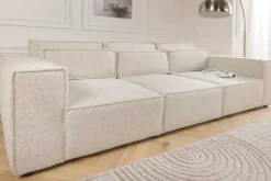 3-Sitzer Sofa BOSSA NOVA 260cm beige ocean Strukturstoff Couch inkl. Kissen