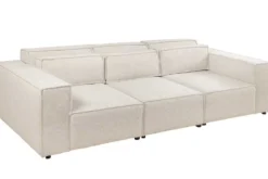 3-Sitzer Sofa BOSSA NOVA 260cm beige ocean Strukturstoff Couch inkl. Kissen