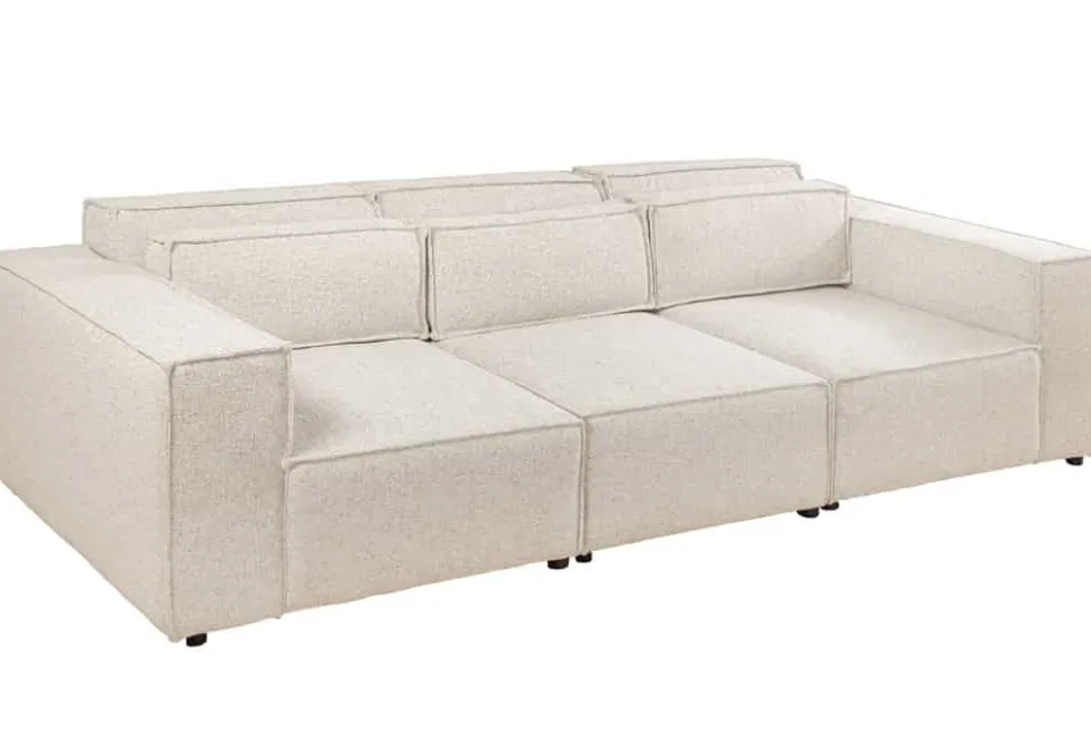 3-Sitzer Sofa BOSSA NOVA 260cm beige ocean Strukturstoff Couch inkl. Kissen